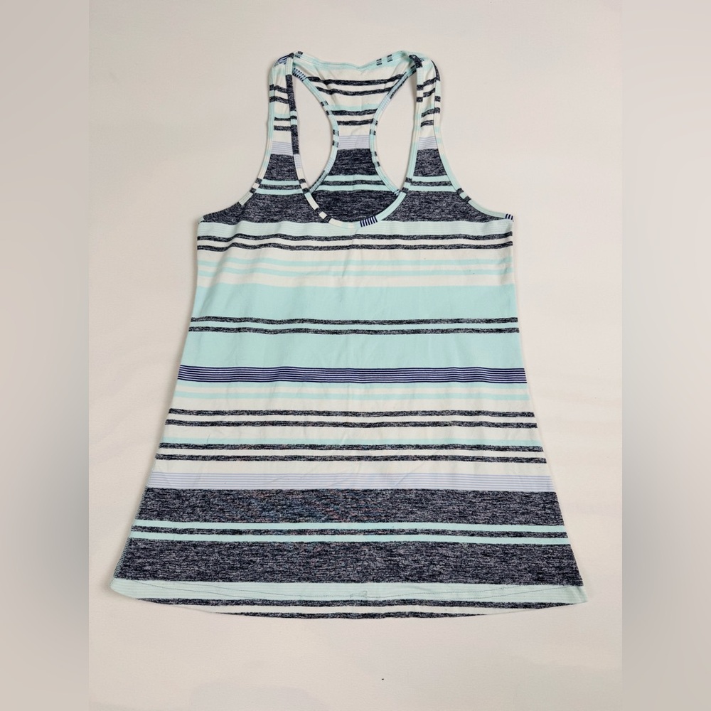 Lululemon Cool Racerback Tank Blue White Stripe Women’s 4